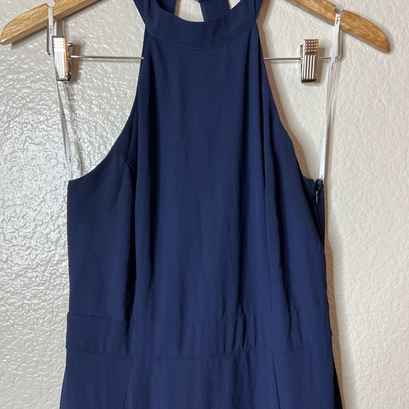 NWOT Confidently Charismatic Navy Blue Backless Halter Maxi Dress - Picture 5 of 9